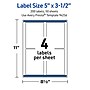 Avery Rectangle Laser Multipurpose Labels, 5" x 3.5", White, 200/Box (19479399366)~#|#~1EE4FA24-A015-4229-834D5E87553E60BF_sc7