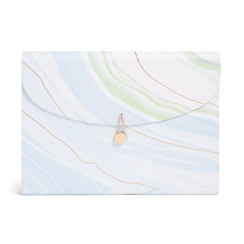 U Brands Premium Pressboard Accordion File, 13 Pocket, Letter Size, Pastel Geode (5431F04-24) image 1
