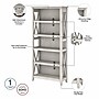 Bush Furniture Key West 66"H 5-Shelf Bookcase with Adjustable Shelves, Linen White Oak Laminated Wood (KWB132LW-03)~#|#~1EFA2D1F-71FC-47ED-83CB87EEBEDE19E5_sc7