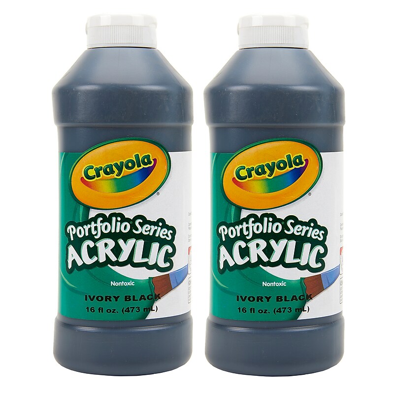 Crayola Portfolio Series Acrylic Paint, 16 oz., Ivory Black, 2/Pack (BIN204016244-2) image 1
