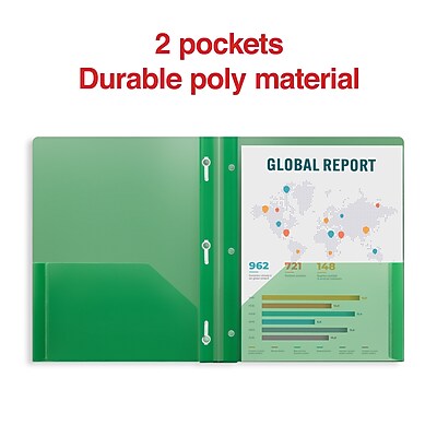 2-Pocket Folders Bulk 120 Pack - Assorted Colors With 3-Hole Punch & Card Slot