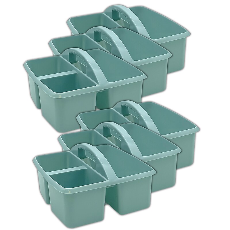 Teacher Created Resources Plastic Storage Caddy, 9" x 9.25" x 5.25", Calming Blue, 6/Bundle (TCR20953-6) image 1