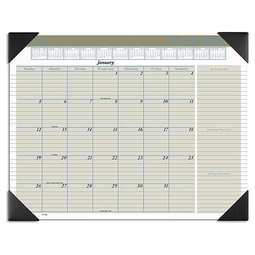 2025 ATAGLANCE Executive 21.75" x 17" Monthly Desk Pad Calendar