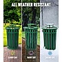 Alpine Industries Metal Outdoor Trash Can with Rain Bonnet Lid and Liner, 38 Gallon, Black/Green (479-38-1-GRN)~#|#~1F115937-49D4-441D-A752B543CF7F6786_sc7
