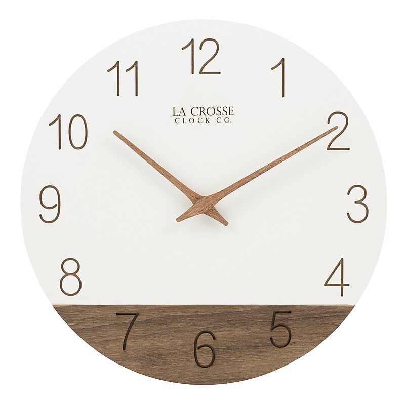 La Crosse Clock 12" Sierra Wood Quartz Analog Wall Clock (404-3630B) image 1