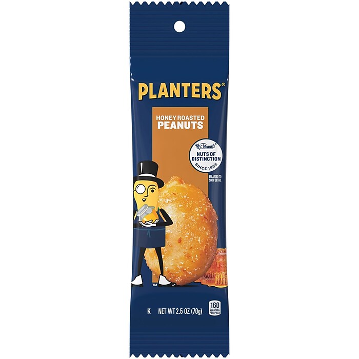 Planters Honey Roasted Peanuts, 2.5 oz., 15 Bags/Pack (GEN01652