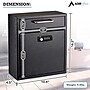 AdirOffice Steel Combination Locking Wall Mounted Interoffice Drop Box Mailbox, Medium, Black (631-05-BLK-KCPK)~#|#~1F171142-664A-4F1B-96976C68CACD0C15_sc7