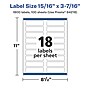 Avery Laser/Inkjet Multipurpose Labels, 3.4375"  x 0.9375", Matte White, 1800/Box (94218)~#|#~1F189A50-F37D-4AFA-ADA25FBA6F3FD7AF_sc7