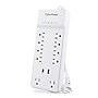 CyberPower P1004UC15 Home Office 10-Outlet Surge Protector, 1-USB-C and USB-A Port, 4 ft. Cord, 2400J Surge Suppression, White~#|#~1F1B4AA7-5B42-4998-94DB9B644B712A20_sc7