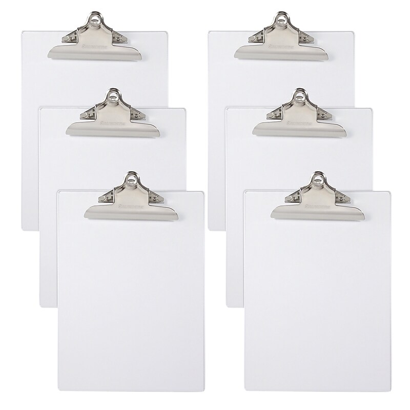 Saunders US-Works Plastic Clipboard, Letter Size, Clear, 6/Pack (30007-6-VB) image 1