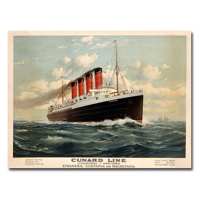 Trademark Fine Art Fred Pansing 'Cunard Line 1908' Canvas Art image 1