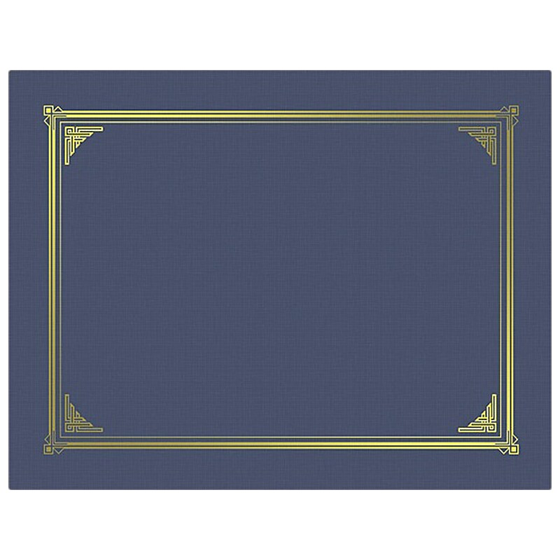 Geographics Classic 2-Up Certificate Holder, 9.75" x 6.5", Navy Blue/Gold, 10/Pack (48761) image 1