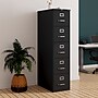 Staples 5-Drawer Vertical File Cabinet, Letter Size, Lockable, 61.38"H x 15"W x 26.5"D, Black (59589/25432)~#|#~1F274513-4483-4590-A02495E9C4992918_sc7