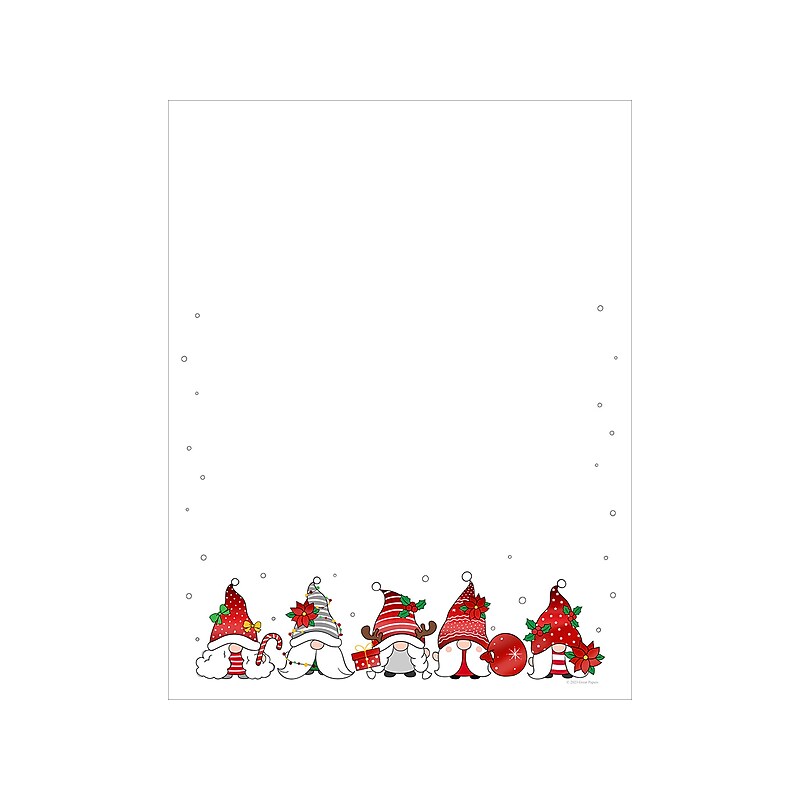 Great Papers Holiday Gnomes Letterhead, Multicolor, 25/Pack (2023042) image 1