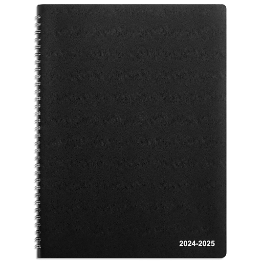 20242025 Staples 8" x 11" Academic Monthly Planner, Faux Leather Cover