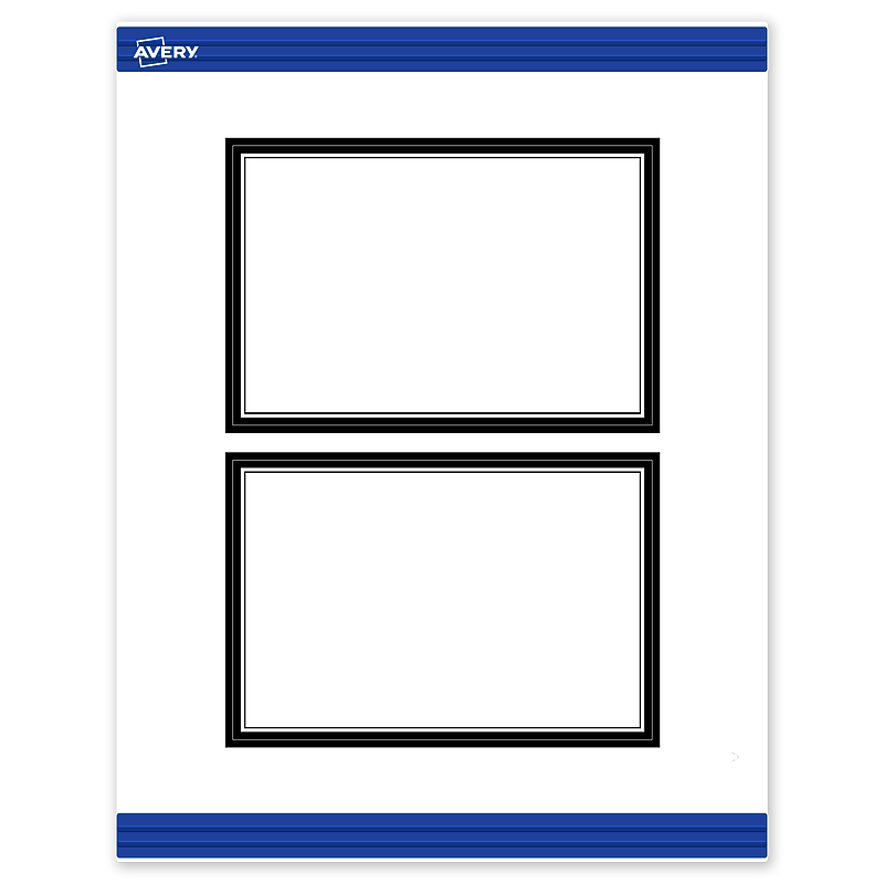 Avery Double Black Border Matte Blank Card, White, 20/Pack (S00-DM5) image 1
