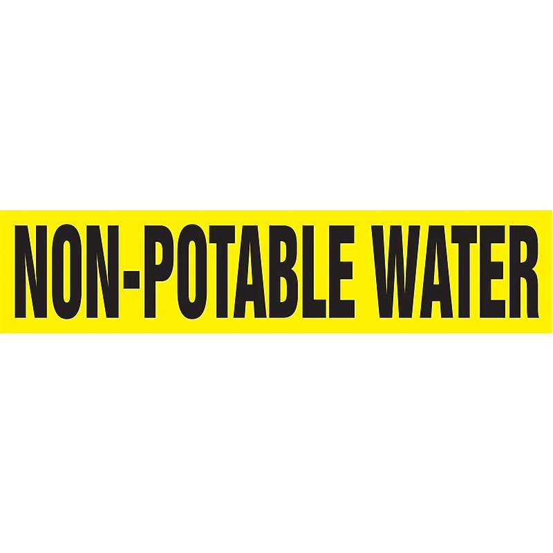 Accuform Self-Stick Pipe Marker, NON-POTABLE WATER, 2-1/2" to 6", Black/Yellow (RPK541SSD) image 1