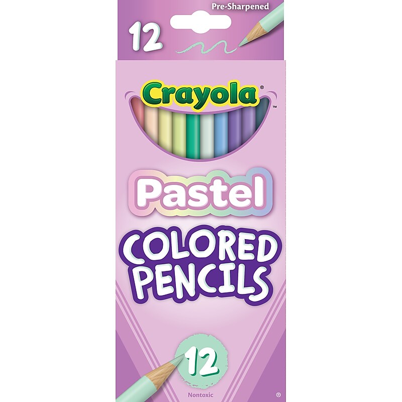 Crayola Pastel Drawing Pencils, Assorted Colors, 12/Pack (682030) image 1