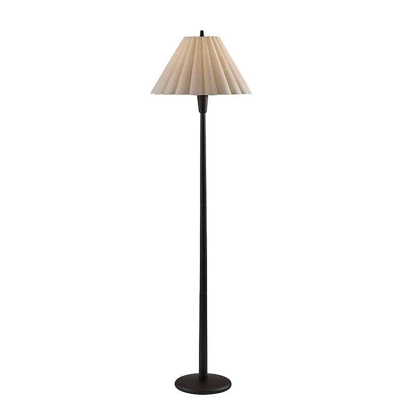 Adesso Scallop 60.75" Black Floor Lamp with Empire Shade (4146-01) image 1