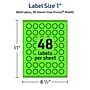 Avery Burst Multipurpose Labels, 1", Neon Green, 3840/Box (94606)~#|#~1F4228B1-266A-48A8-9C46C9E530341758_sc7