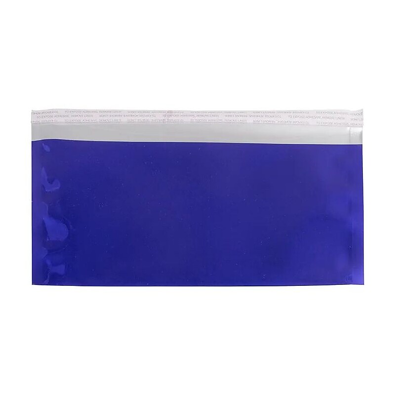JAM Paper #10 Booklet Foil Envelopes with Self-Adhesive Closure, 4.125 x 9.5, Blue, 100/Pack (01327705B) image 1