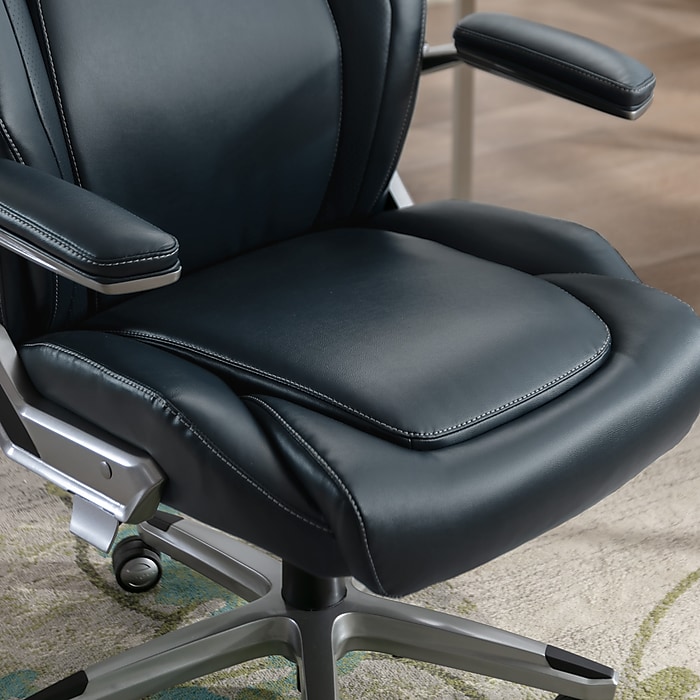 La-Z-Boy Meyer Ergonomic Bonded Leather Swivel Executive Chair, Navy (60082-NVY) | Staples La-Z-Boy Meyer Ergonomic Bonded Leather Swivel Executive Chair, Navy (60082-NVY) | Staples