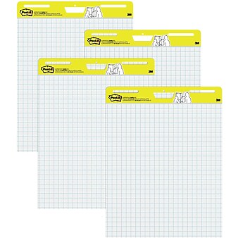 Post-it Super Sticky Wall Easel Pad, 25" x 30", Grid Lined, 30 Sheets/Pad, 4 Pads/Pack (560VAD4PK)