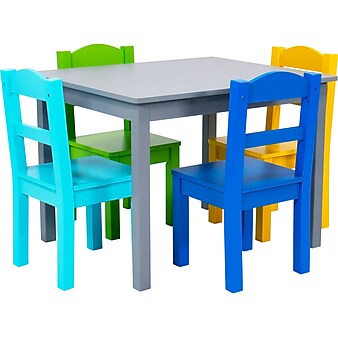 Humble Crew Elements 5-Piece Rectangular Activity Table Set, Multicolor (TC451)
