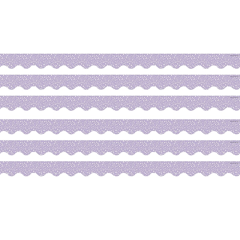 Teacher Created Resources Border Trim, 2.19" x 2.92', Composition Purple Scalloped, 12/Pack, 6 Packs/Bundle (TCR9317-6) image 1