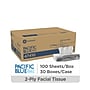 Pacific Blue Basic Facial Tissue, 2-ply, 100 Tissues/Box, 30 Boxes/Pack (47410)~#|#~1F5A6972-D62F-450A-A986297ADC240E9D_sc7