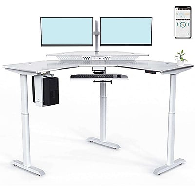 VersaDesk PowerLift 72"W Electric Corner Adjustable Standing Desk