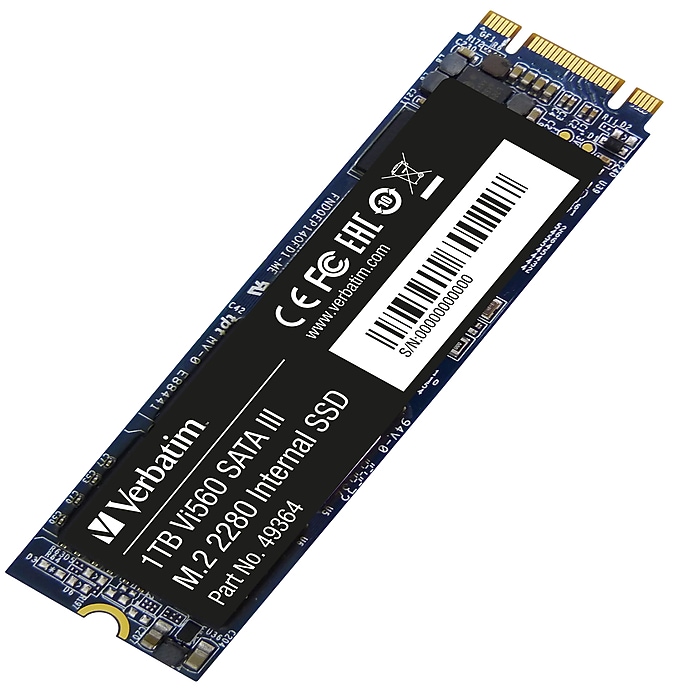 新品 Verbatim SATAIII M.2 2280 Vi560 1TB Verbatim Vi560 SATA III M.2 1TB M.2 SATA III Internal Solid State