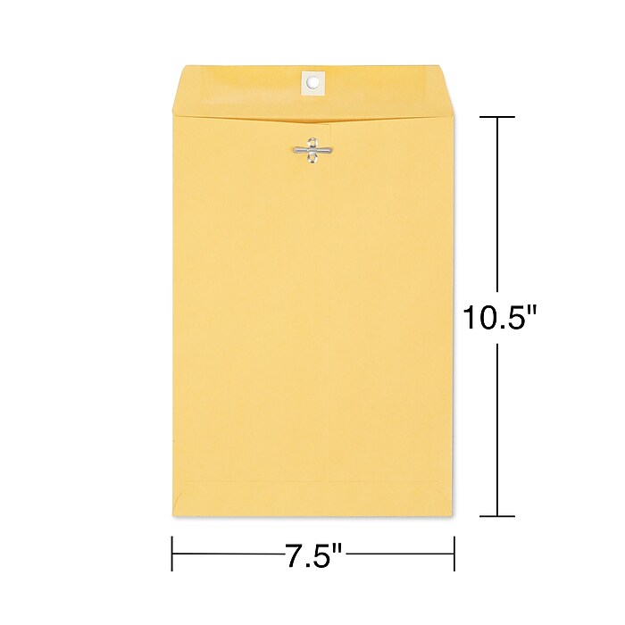 Staples Clasp & Moistenable Glue Kraft Catalog Envelopes, 7.5