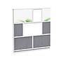 Luxor Workflow Series 8-Panel Modular Room Divider System Add-On Wall with Whiteboard, 70"H x 70"W, Gray/Silver~#|#~1F845AB7-B523-4798-9C59FD49B5879DEA_sc7