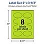 Avery Laser/Inkjet Multipurpose Oval Labels, 2" x 3-1/3", Bright Green, 320/Pack (94056)~#|#~1F84F371-5AF6-4782-B679E98E95BC02EE_sc7