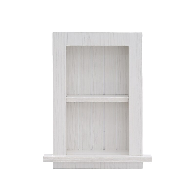 AdirHome 2-Shelf Recessed Wall Mount Shelf, 18" x 14" x 4.8", White (515-01-WHI) image 1