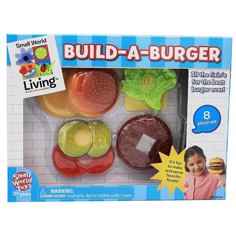 Small World Toys Build-A-Burger, Assorted Colors, 8 Pieces/Set (SWT8630101) image 1