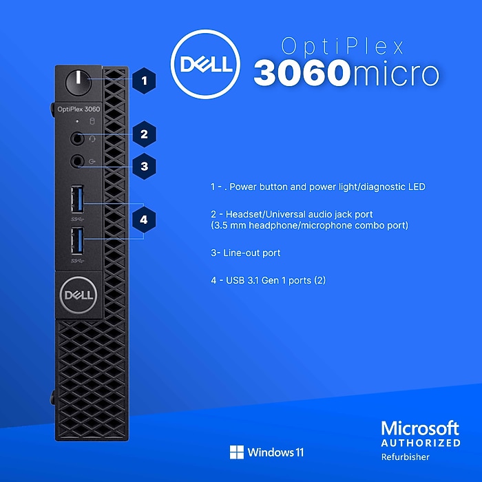 Dell OptiPlex Refurbished Micro Computer, Intel Core i5-8500T, 8GB