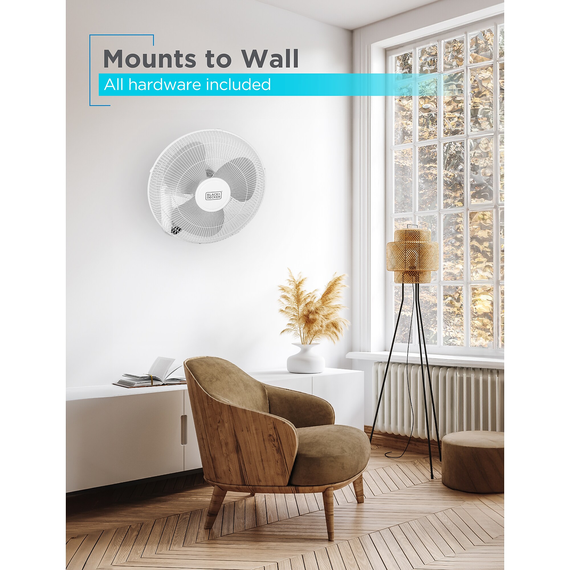 Black & Decker 16″ Oscillating Wall Fan, 3-Speed, White (BFWL16R) Sansujyuku sansujyuku.com