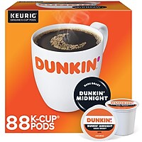 88ct Dunkin Midnight Coffee Keurig K-Cup Pods Dark Roast Deals