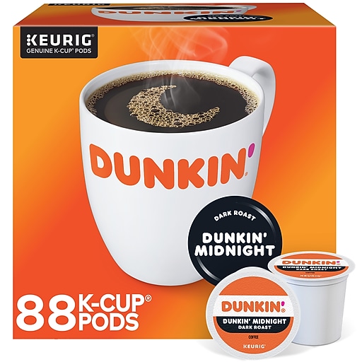 Dunkin' Midnight Coffee Keurig® KCup® Pods, Dark Roast, 88/Carton