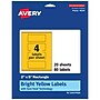 Avery Laser/Inkjet Rectangle Multipurpose Labels, 2" x 5", Bright Yellow, 80/Pack (94241)~#|#~1F9BE631-FB68-47EC-9E03D04DABCD9930_sc7