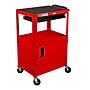 Luxor LEADER 3-Shelf Adjustable Media Utility Cart with Pullout Tray and Locking Cabinet, Red (AVJ42KBC-RD)~#|#~1FA78751-AF65-4C5B-941093438551C528_sc7
