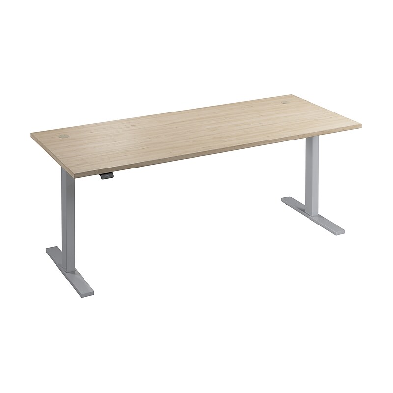 Bush Business Furniture Move 60 Series 72"W Electric Adjustable Standing Desk, Natural Elm/Cool Gray Metallic (M6S7230NESK) image 1