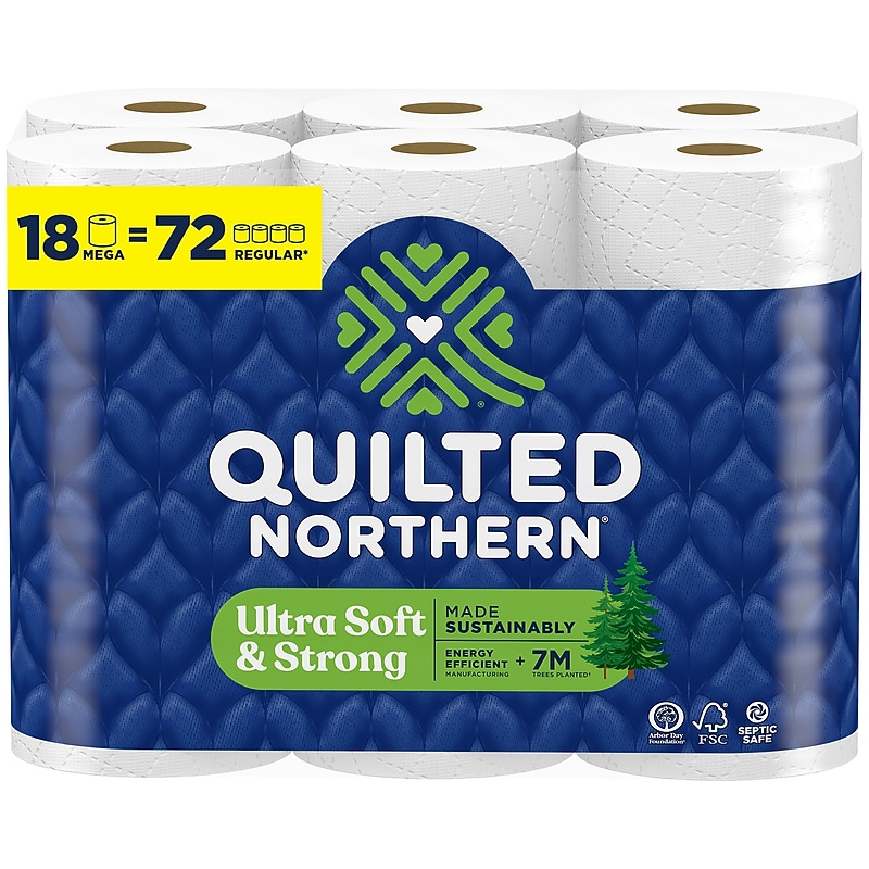 Quilted Northern Ultra Soft & Strong Toilet Paper, 2-ply, White, 295 Sheets/Roll, 18 Rolls/Case (946325/94475501) image 1