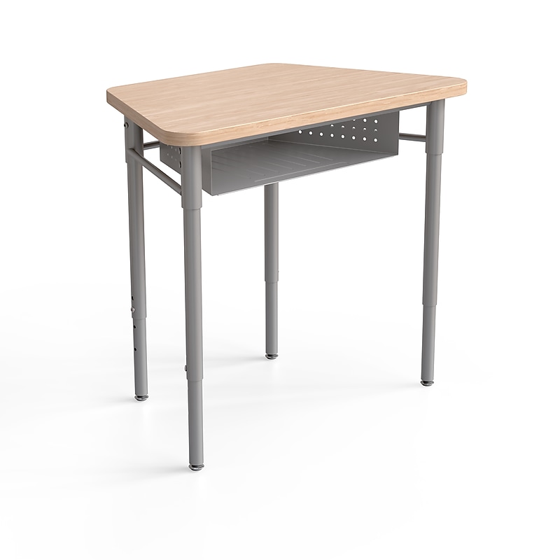 Staples 30.9"W Trapezoidal Student Desk, Gray/Brown (ST63539) image 1
