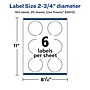 Avery Laser/Inkjet Circle  Waterproof Multipurpose Labels, 2.75"  Dia, White, 150/Pack (94512)~#|#~1FC2F68A-205D-4304-BBFEC1C6A64E7A4A_sc7