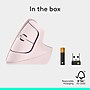 Logitech Lift Vertical Wireless Ergonomic Optical Mouse, Rose (910-006472).~#|#~7383D11E-1343-4C16-8E2F67B0EEF217CE_sc7