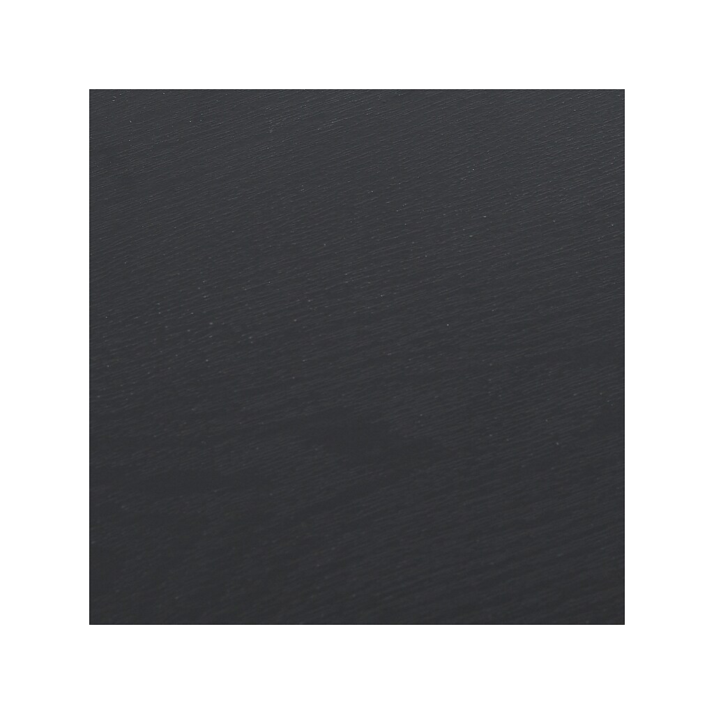 Material close-up showing black laminate/wood texture