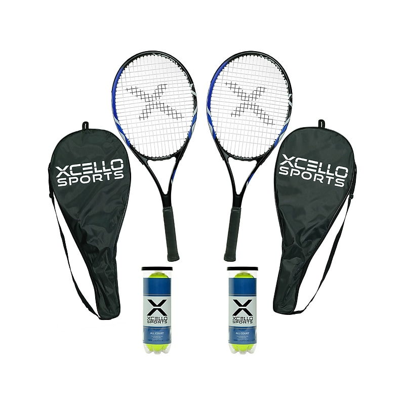 Xcello Sports 2-Player Aluminum Tennis Racket Set, Multicolor (XS-T-RS-27) image 1